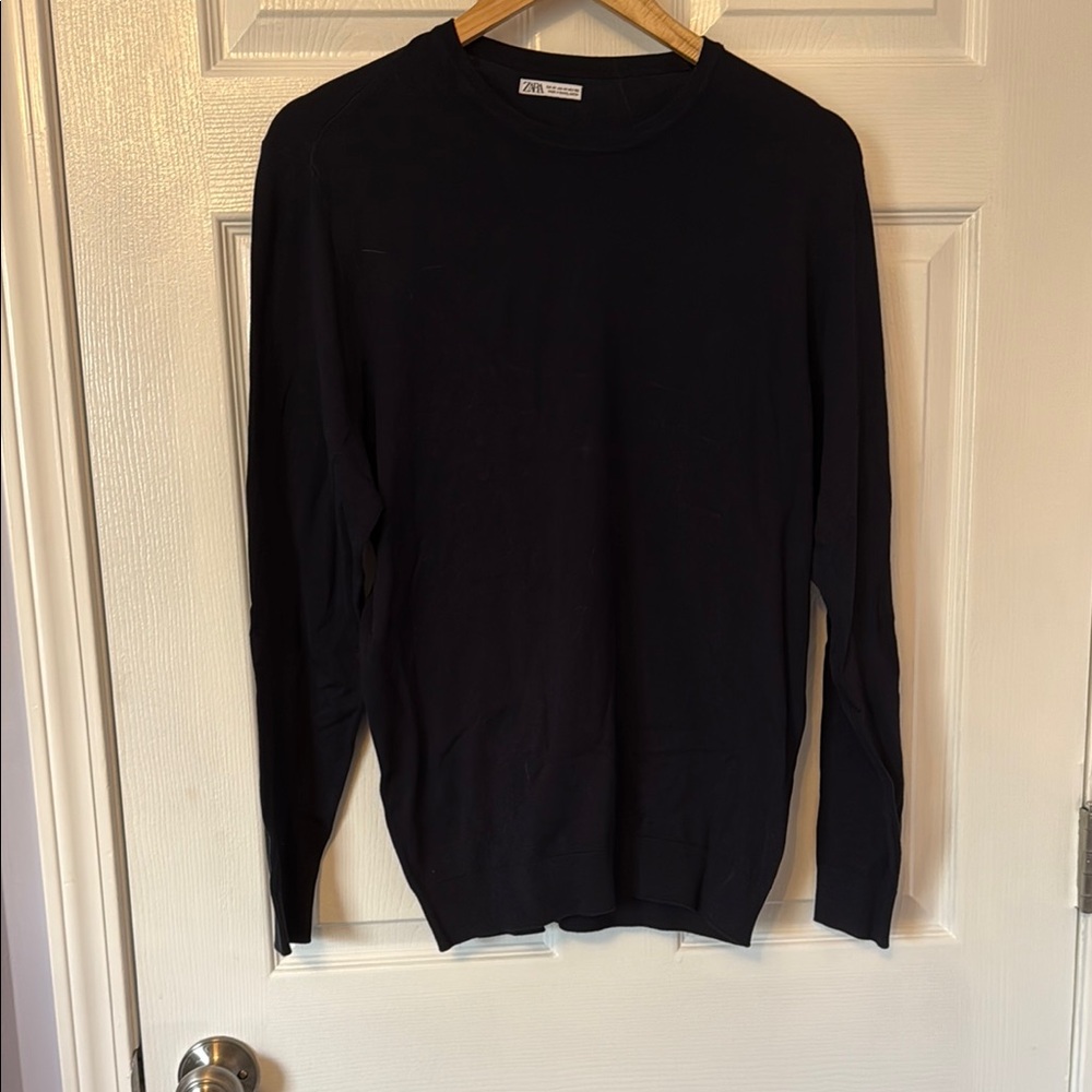 Zara Navy Blue Crew Neck Sweater